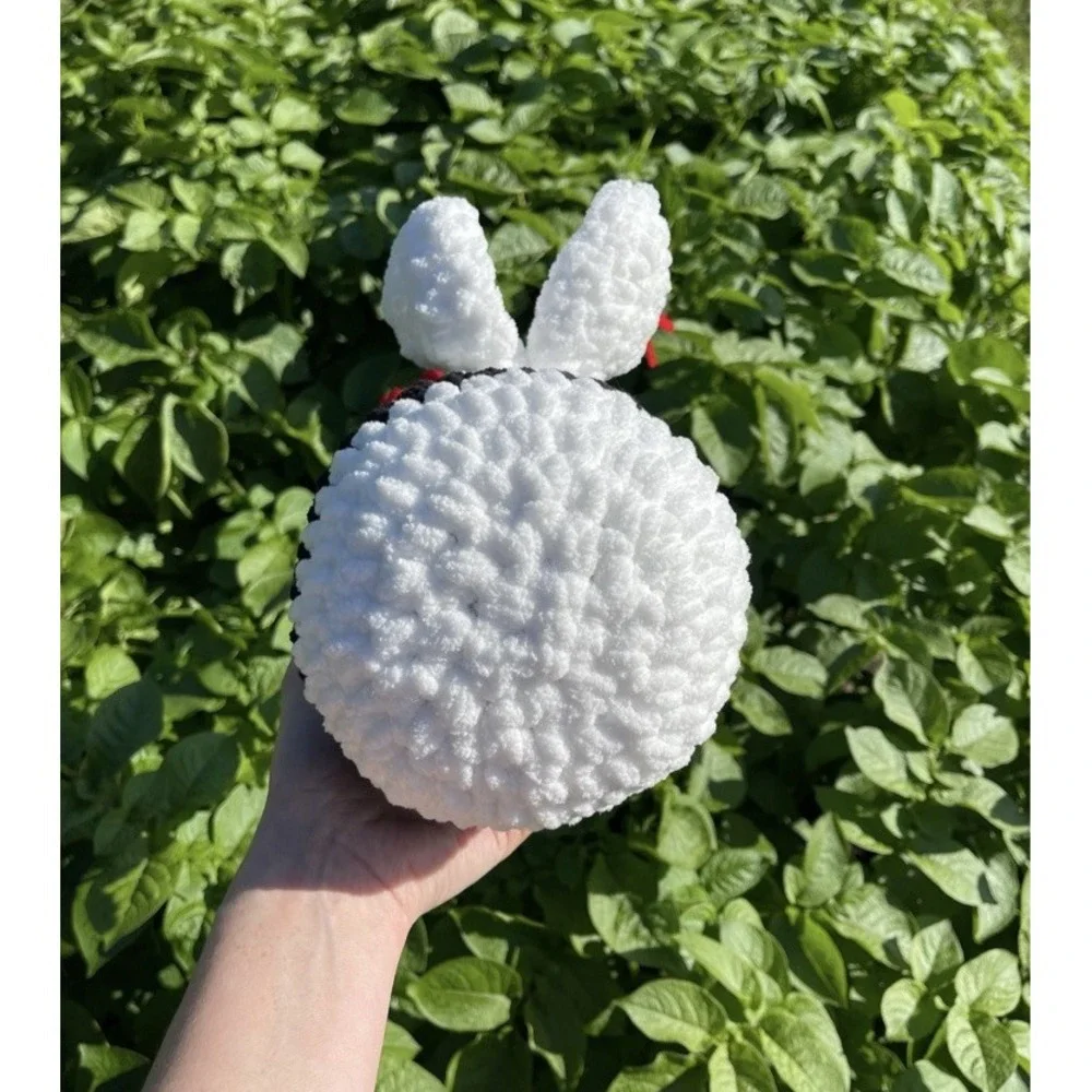 Crochet Bee Rose Red Moira Black White Striped Plush Plushie Squishy Stress Ball